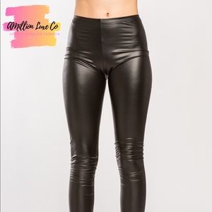 Cherish The Good Times Faux Leather PU Leggings